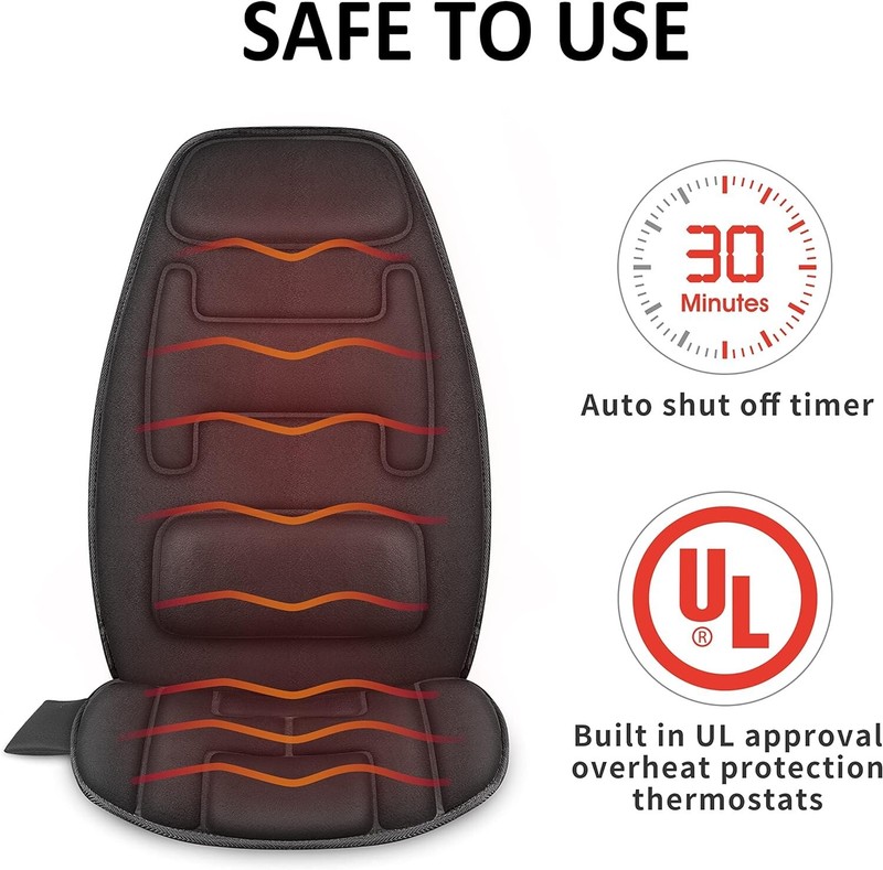 Massage Seat Cushion - Heat, Memory Foam, 10 Motors - Superior Comfort, Massage gallery