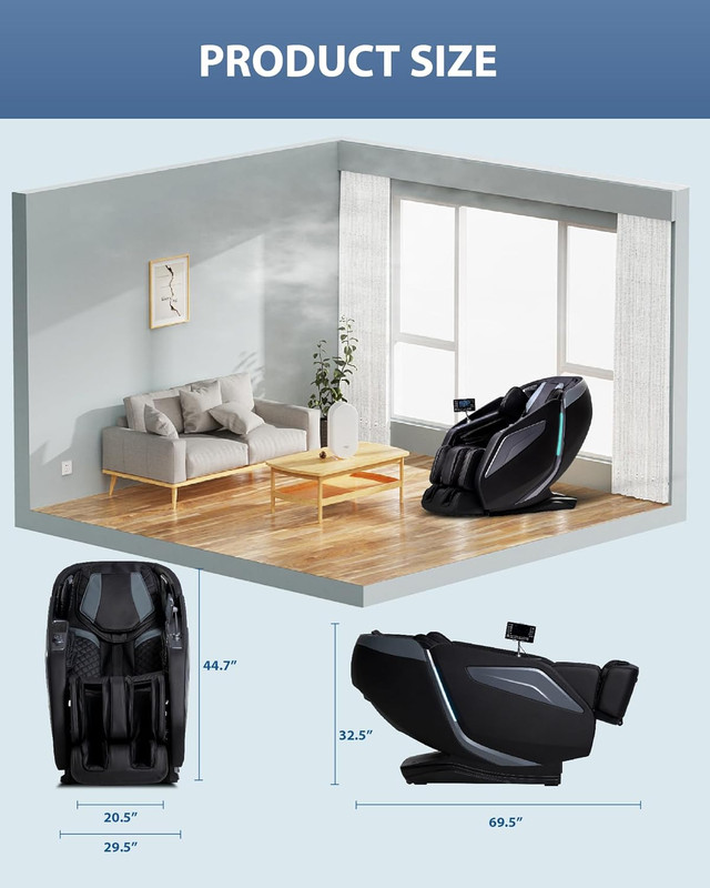 4D Zero Gravity Full Body Massage Chair - SL Track, Black Comfort gallery