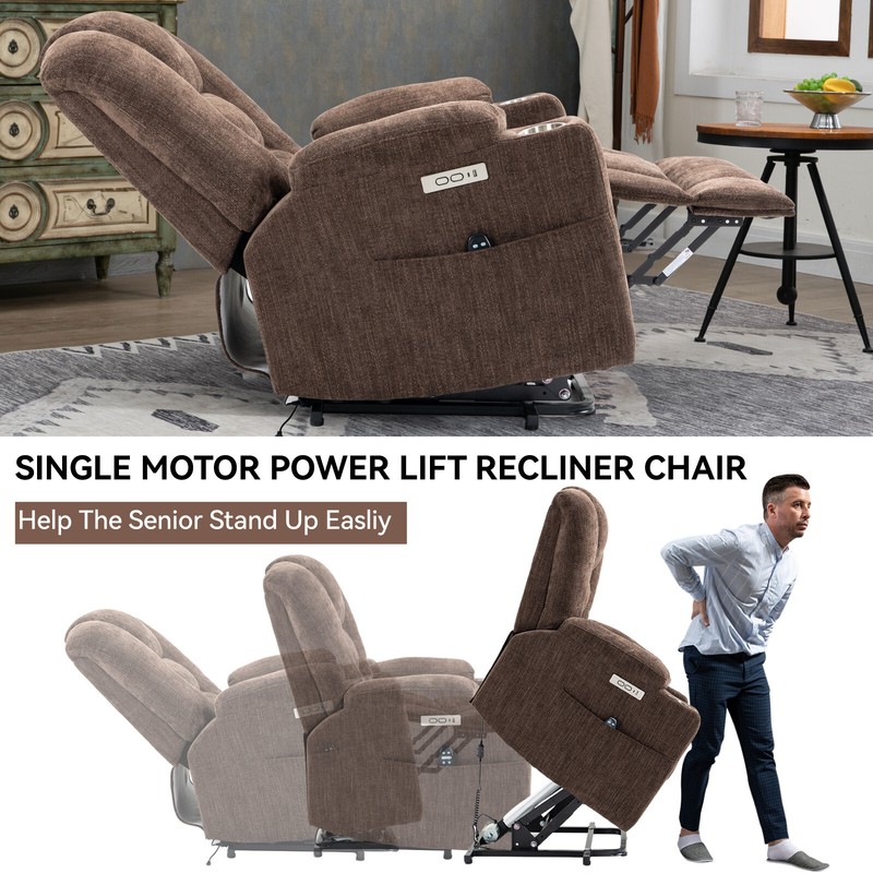 Recliner Chair with Massage and Heat for Elderly, 2 Cup Holders, Easy Accessable gallery