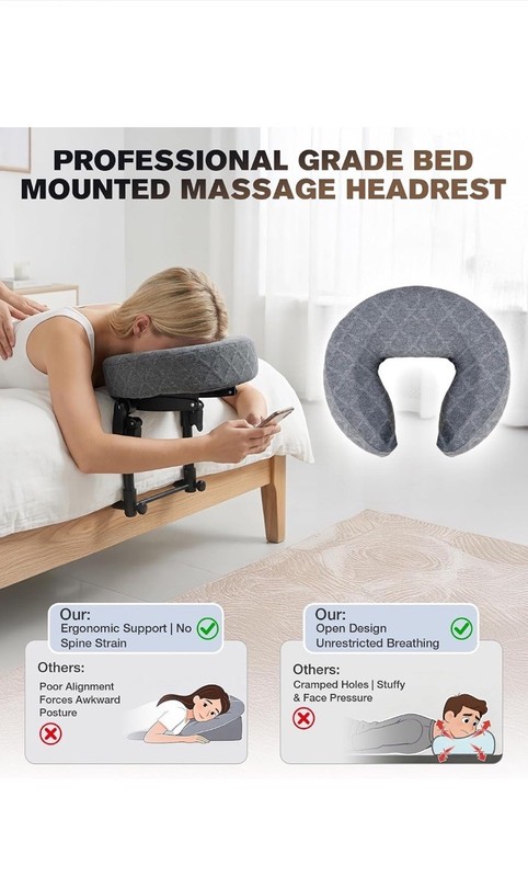 Adjustable Massage Headrest with Arm Rest - Portable Home Massage gallery