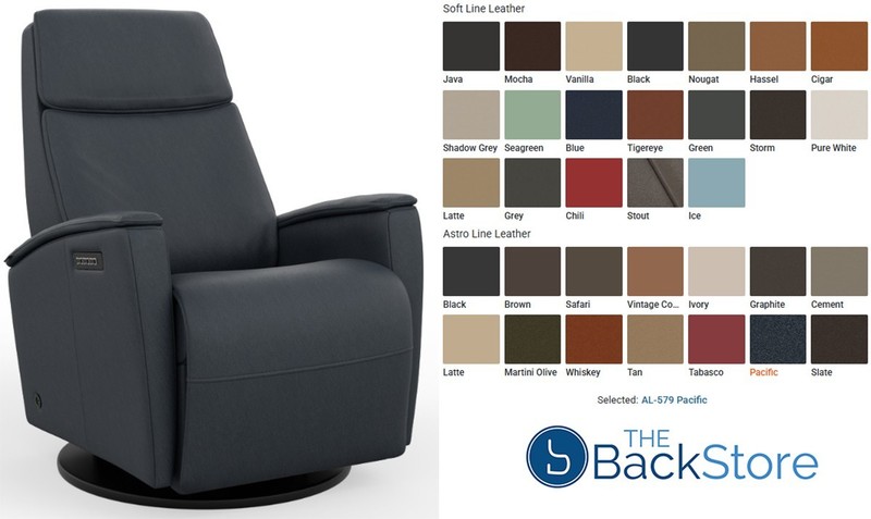 Small Fjords Crown Swing Relaxer 3 Motor Power Recliner Chair in Olive Leather gallery