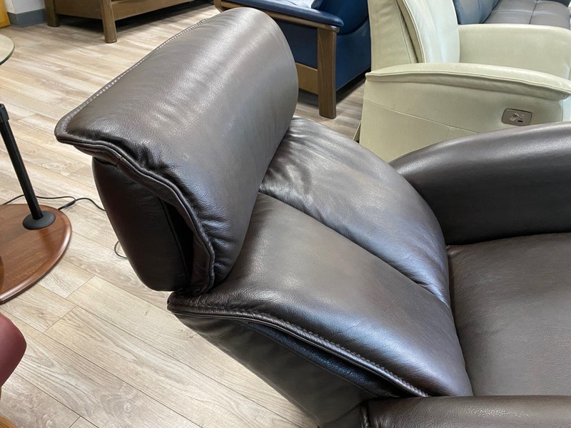 IMG Comfort Duke RM285 Power Swivel Recliner in Sauvage 559 Dark Brown Leather gallery
