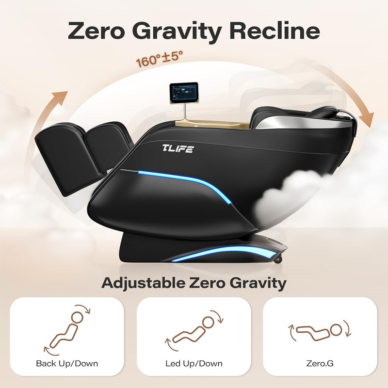 Full Body Shiatsu Massage Chair, Zero Gravity, 12 Auto Modes, Heating, Black gallery