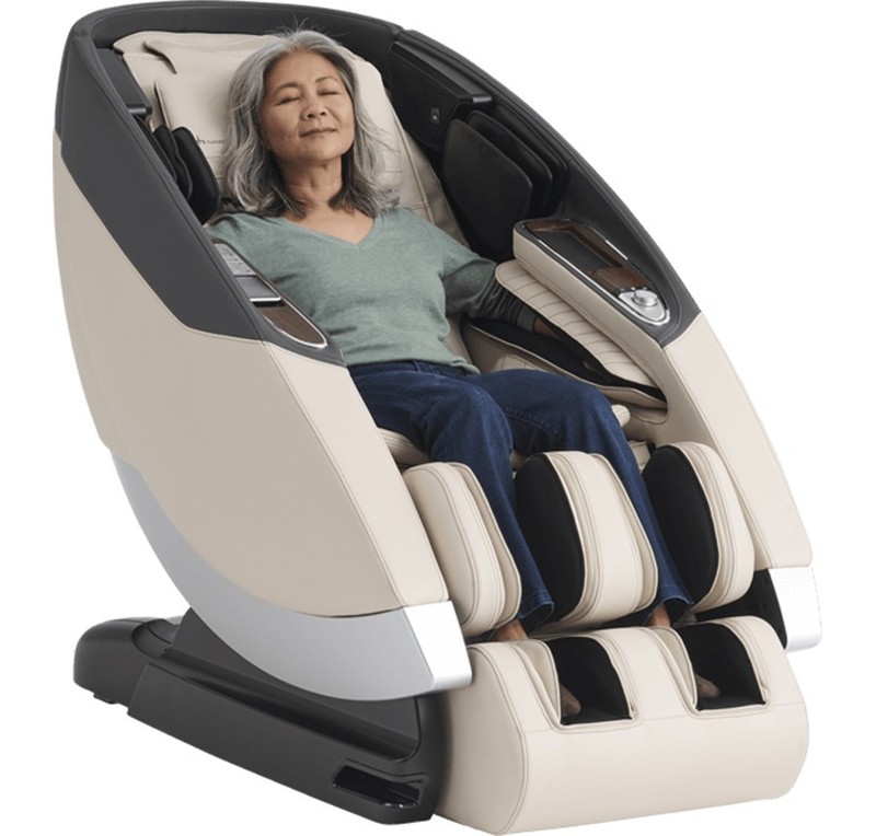 Cream Human Touch Super Novo 2.0 Zero Gravity 4D S & L Massage Chair Recliner