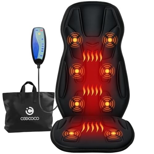 Vibration Back Massager with Heat, Massage Chair Pad with 45"*20"*2" Black gallery