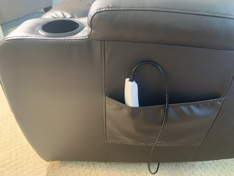 Latitude Run Power Lift Recliner w/ Heat Massage, Faux Leather, USB, Brown gallery
