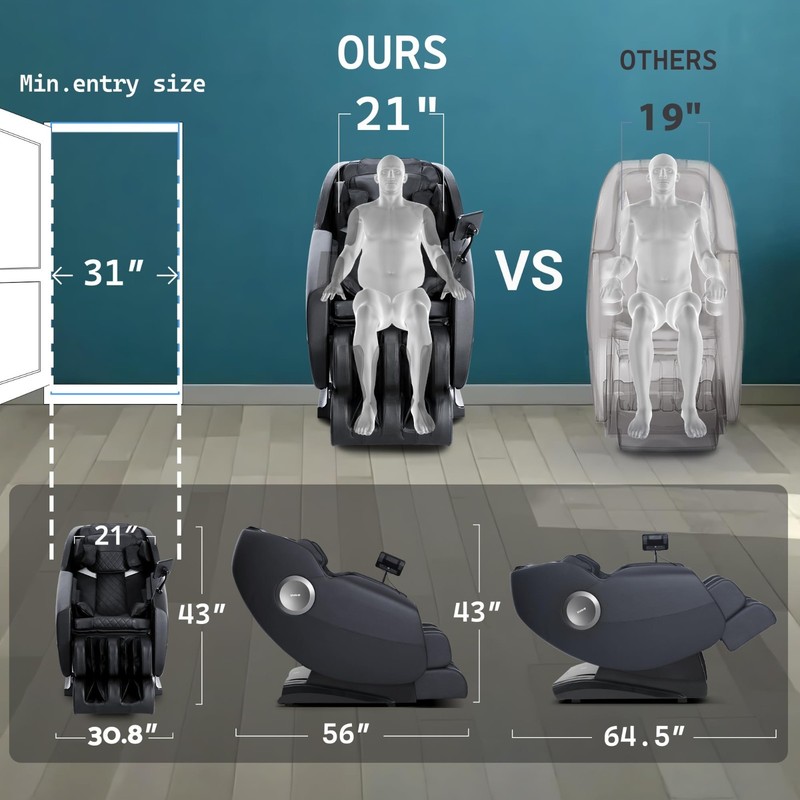 Zero Gravity Full Body Massage Chair, Shiatsu Recliner, 14 Massage Points, Heati gallery