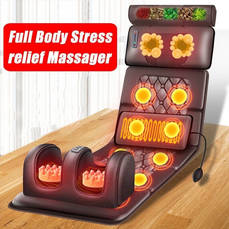 Electric Massage Mattress Heating Cushion Neck Back Foot Pain Relief Body Relax gallery