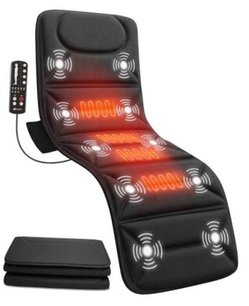 Full Body Massage Mat with Enhanced Heat, Vibration, 66.5"x17.3" | 10 Motors,