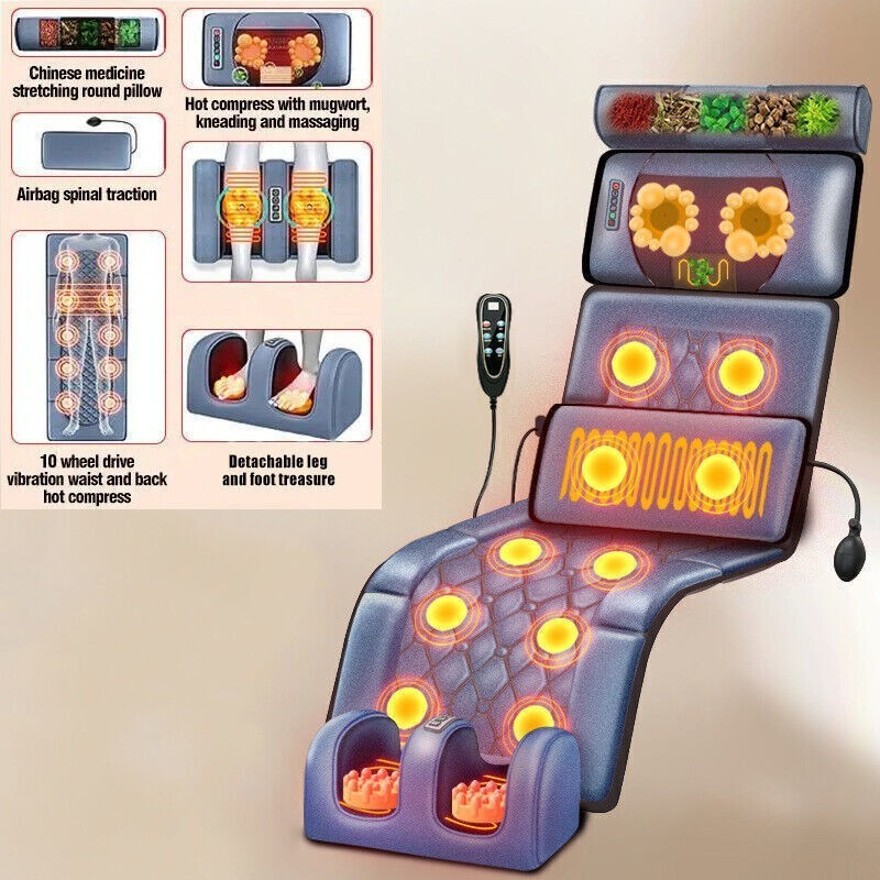 Electric Massage Mattress Heating Cushion Neck Back Foot Pain Relief Body Relax