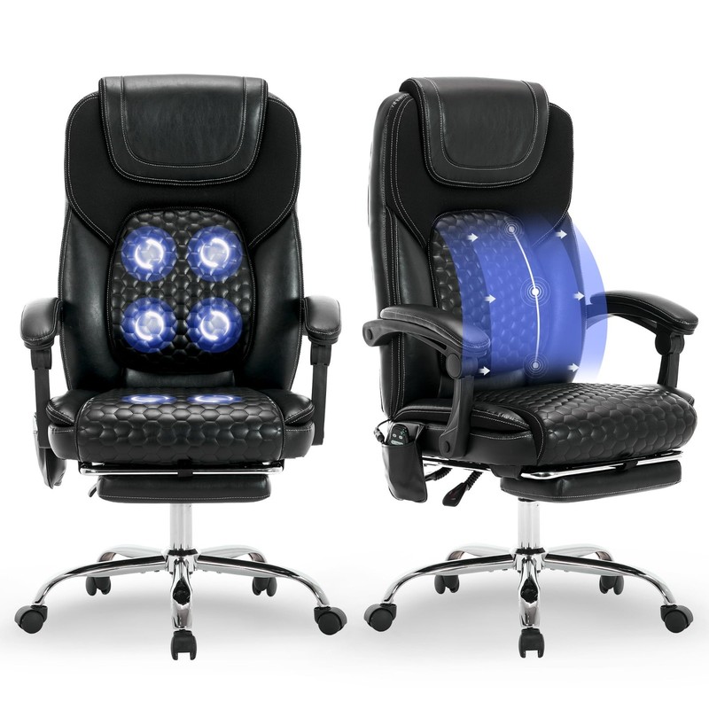 Massage Office Chair with Heat & Footrest - 3-Level Heating, Easy Assembly, Big gallery