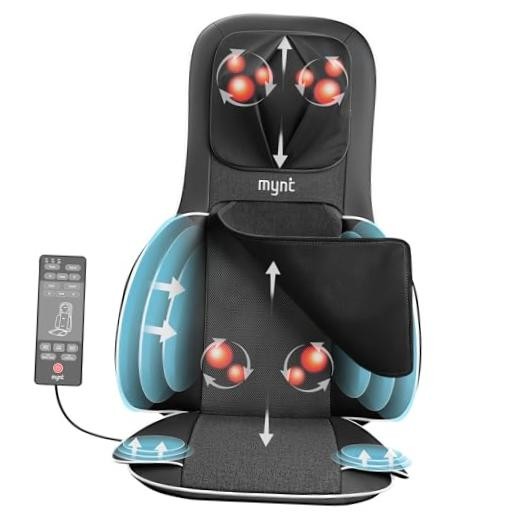 FSA Eligible HSA Approved Shiatsu Neck and Back Massager for Chair Black Gray