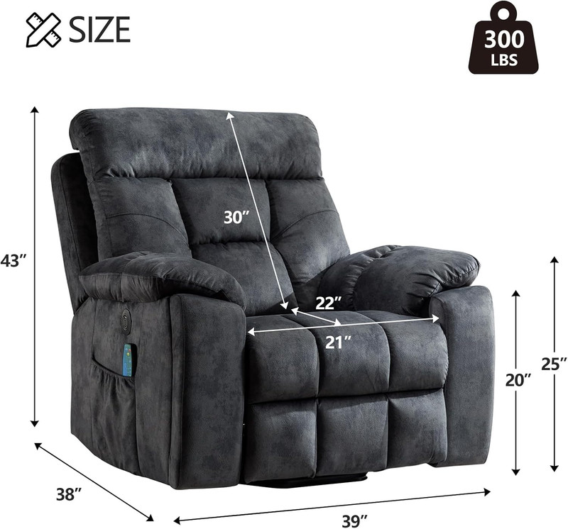 CANMOV Large Power Lift Recliner Chair with Massage and Heat for Elderly Big and gallery