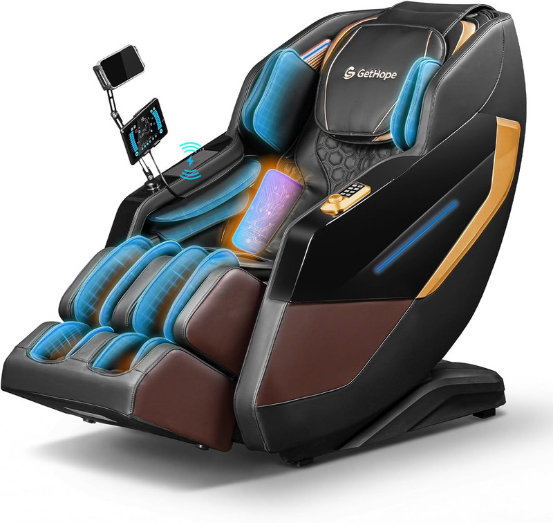 4D Zero Gravity Full Body Massage Chair with Heat & AI Voice Control