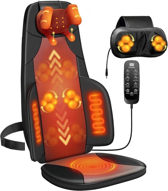Deep Tissue Massage Seat Cushion with 4D Kneading & Heat for Complete Relaxation gallery
