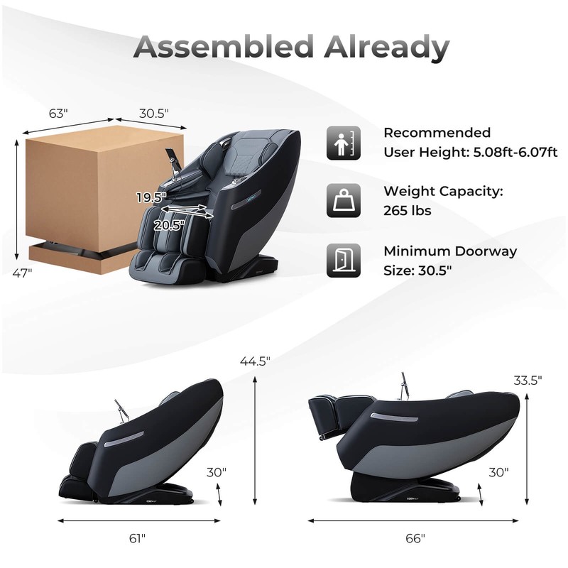 Zero Gravity SL Track Full Body Massage Chair w/ Airbag Massage & Waist Heating gallery