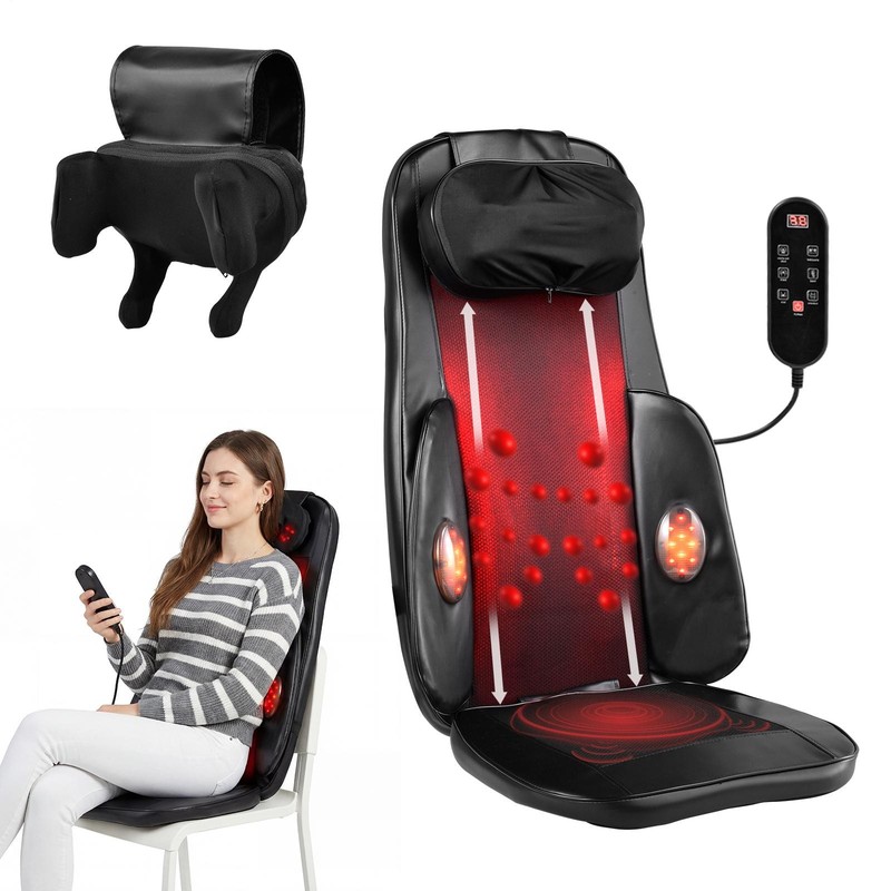 Full Body Massager W/ Heat Kneadings Shiatsus Massage Massage Pad Adjust Timmer