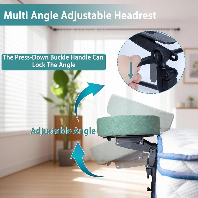 Space-Saving Adjustable Massage Headrest for Home Bed - Perfect for Recovery gallery