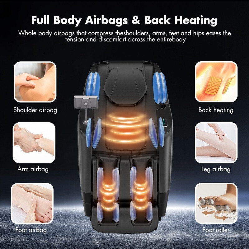 4D Massage Chair Full Body Zero Gravity SL-Track Shiatsu Massage Leg Back Heater gallery