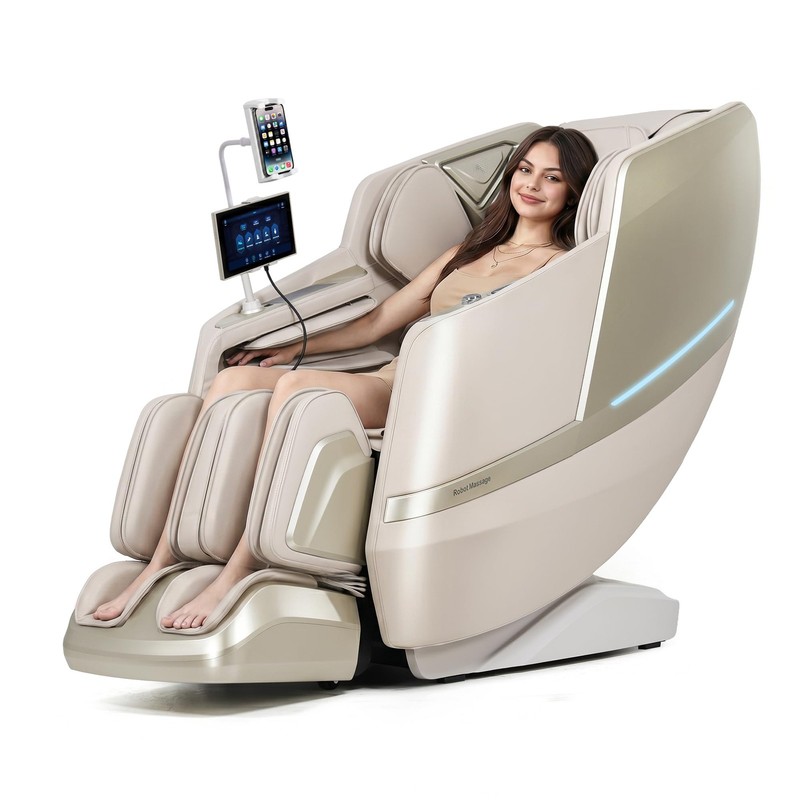 Reexinfty 4D Zero Gravity Full Body Massage Chair 20 Auto Programs Beige