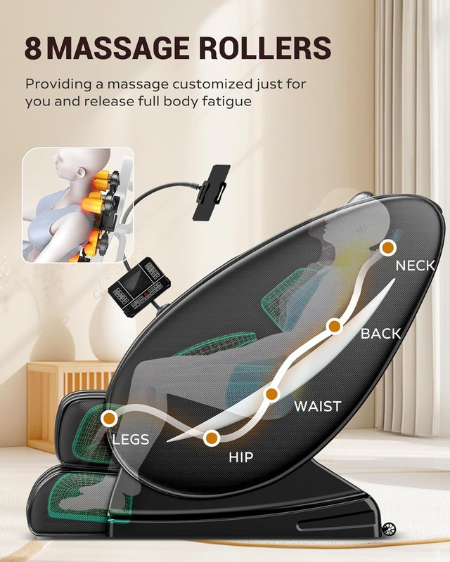 Zero Gravity Full Body Massage Chair Recliner W/Heat Air Compression 5 Auto Mode gallery