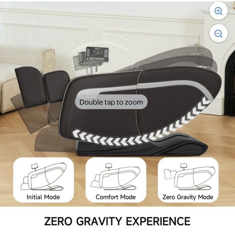 ZENART Full Body Zero Gravity Massage Chair Recliner Black Faux Leather gallery