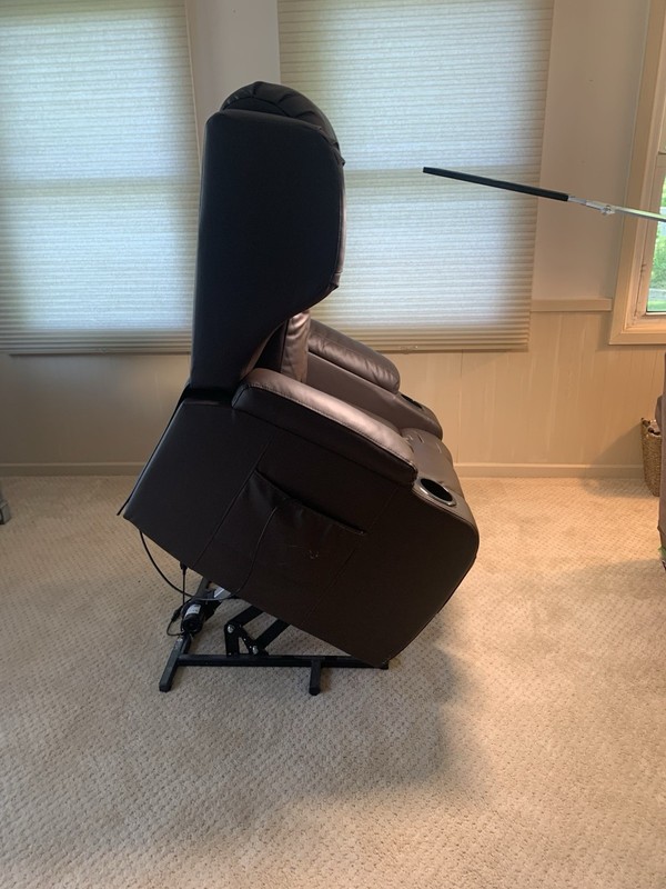 Latitude Run Power Lift Recliner w/ Heat Massage, Faux Leather, USB, Brown gallery
