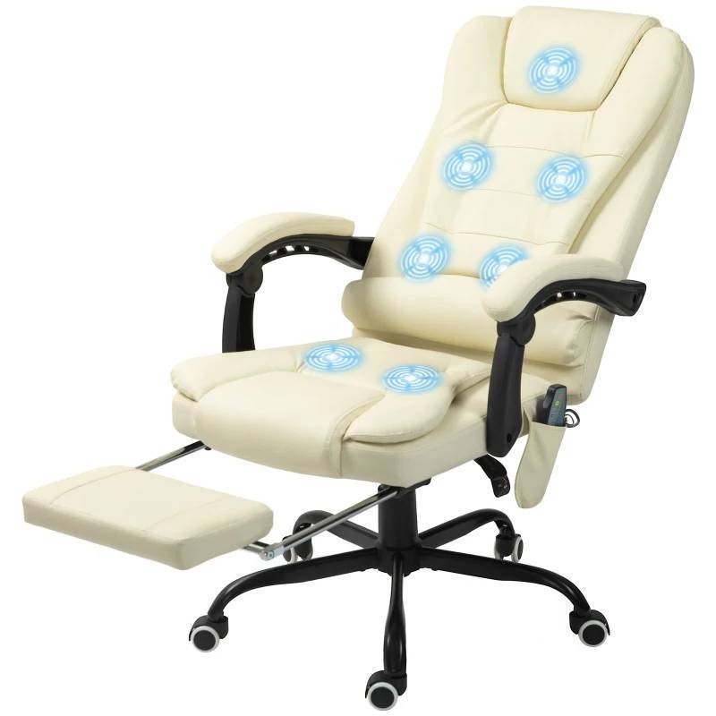 Cream 7 Mode Vibrating High Back Executive Massage Adjustable Office Chair gallery