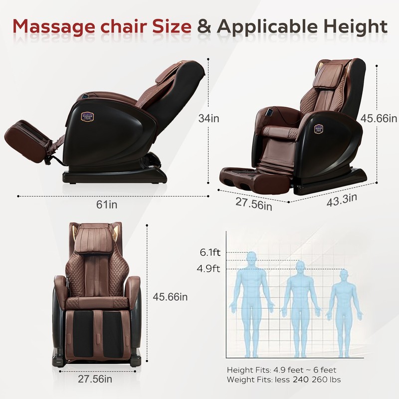 Zero Gravity Massage Chair recliner w/6 Massage Heads & Full-body Air Pressure gallery