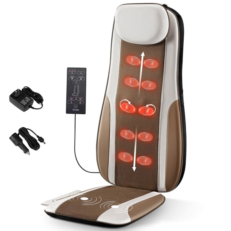 Comrelax Shiatsu Back Massager with Heat Deep Tissue Cushion 2 Vibration Motor