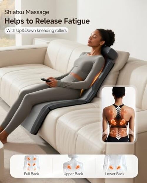 Shiatsu Back Massage Mat with Heat, Vibration, Full Body Mat for Sofa, Full Body gallery