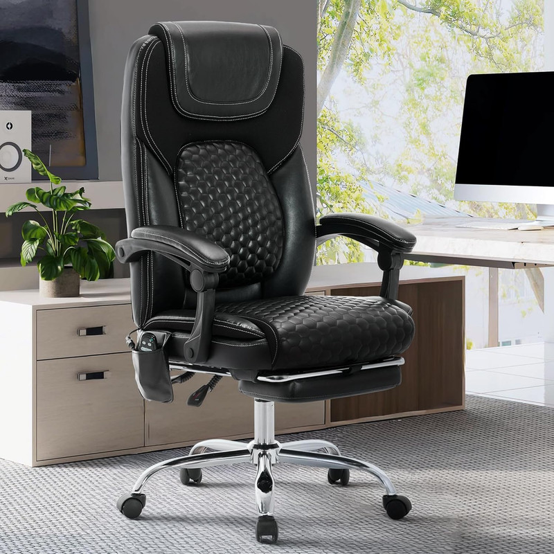 Massage Office Chair with 3-Level Heat and Footrest – 20-Min Easy Assembly, 300 gallery
