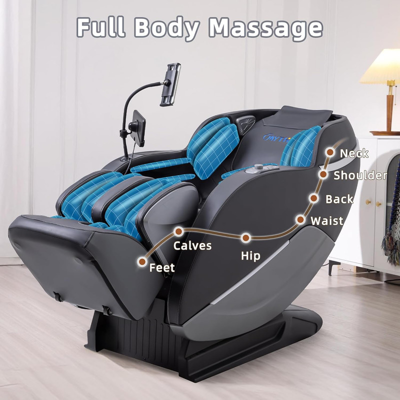 2026 4D Zero Gravity Massage Chair with Heat & Bluetooth Control - A303C Black gallery