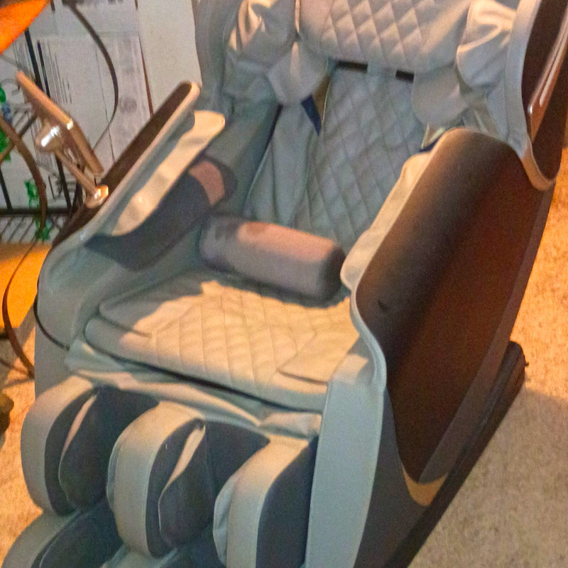 Electric Massage Chair Recliner w/ Foot & Calf Massager, Gray/Black
