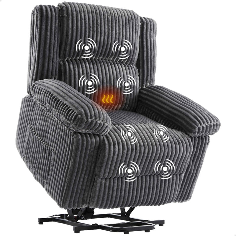Electric Power Lift Recliner Chair with Heat & Massage for Elderly Comfort