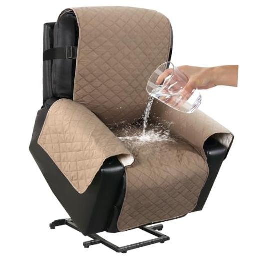 100% Waterproof Power Lift Recliner Cover for Power Lift Recliner 22" Khaki