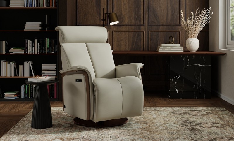 Small Fjords Jewel Swing Relaxer 3 Motor Power Recliner Chair Cigar Soft Leather gallery
