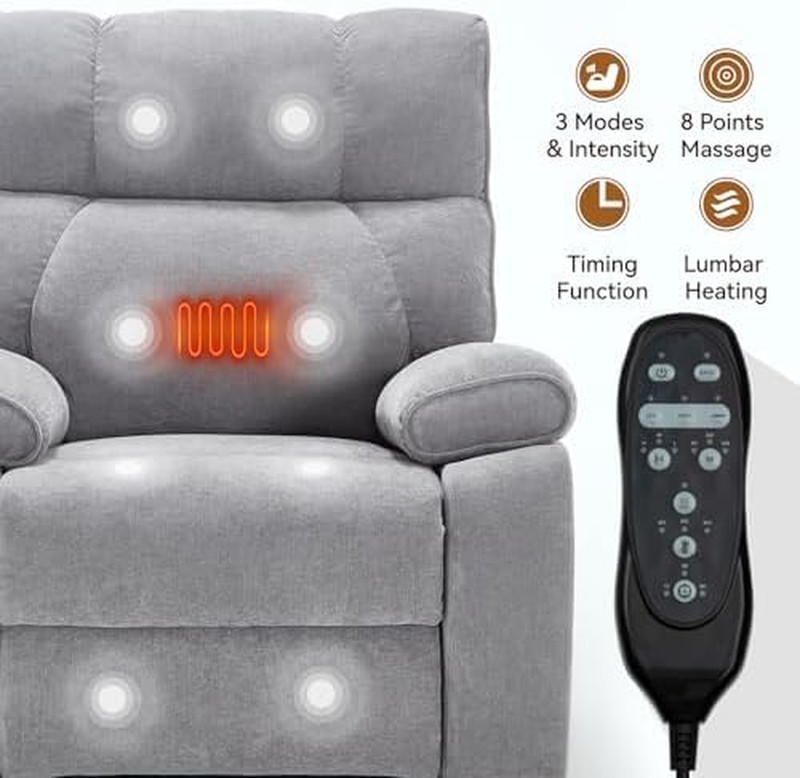 Dual Motor Power Lift Recliner Chair, 8 Positions Vibration Massage Recliner Cha gallery