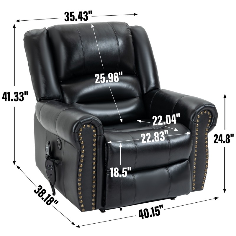 Power Lift Recliner Chair with Heat Massage Dual Motor for up to 350 LBS gallery