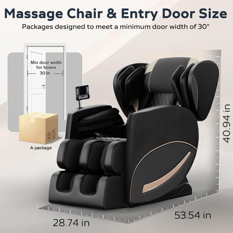 New Full Body Air Pressure Shiatsu Massage Chair Recliner ZERO GRAVITY Black gallery