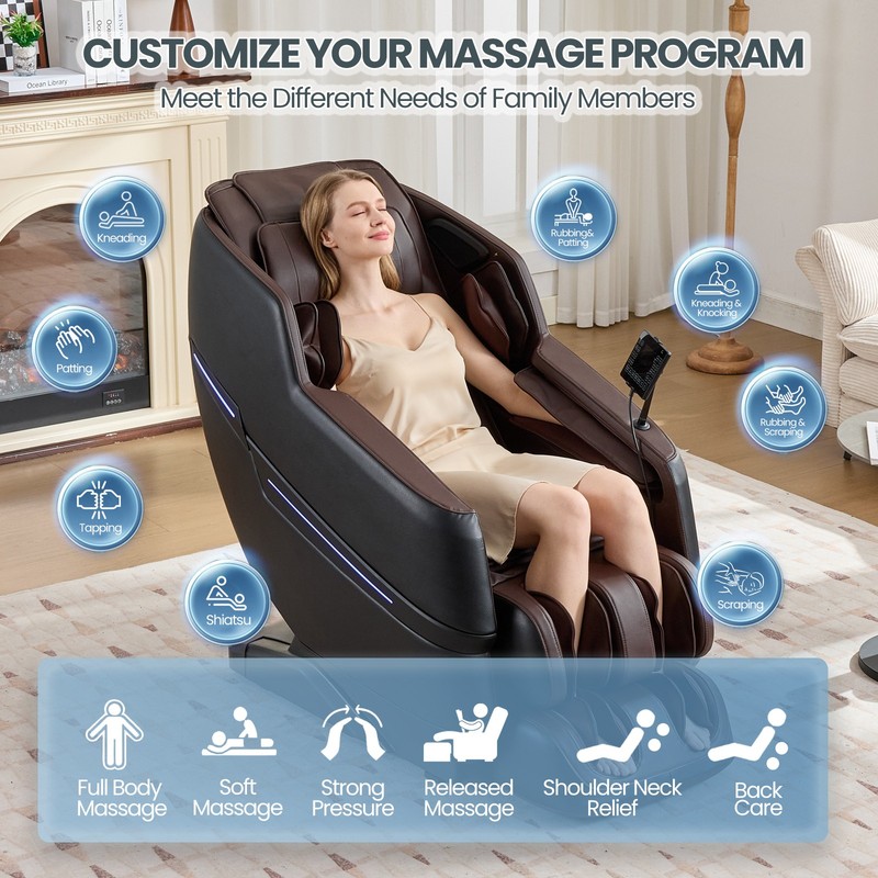 Zero Gravity Full Body Recline Massage Chair with Heating, Shiatsu,Foot Roller gallery
