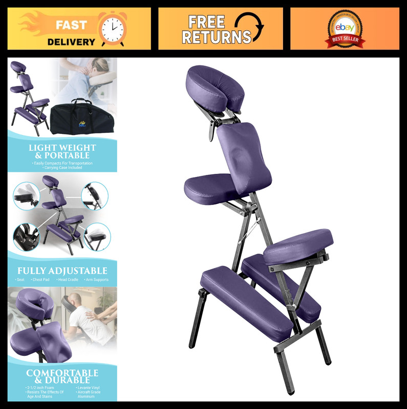 Portable Massage Chair - Fully Adjustable, Lightweight, Compact with Carrying Ca