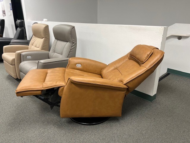 Fjords Stockholm Swing Relaxer Power Electric Recliner Chair AL Whiskey Leather gallery