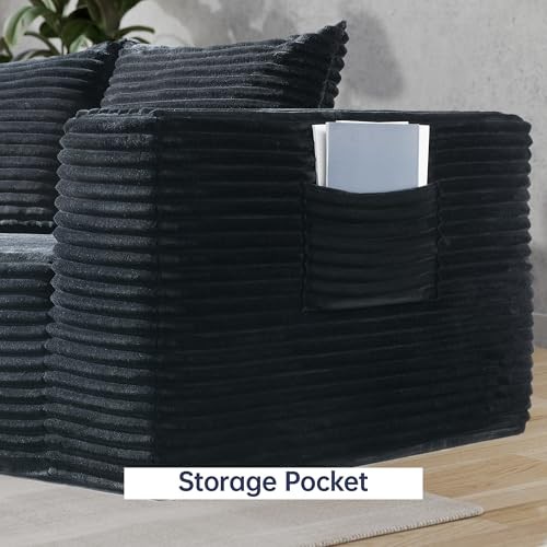 Loveseat Sofa, 71" Foam Sofa in a Box, Plush Corduroy Deep Seat Couch, No gallery