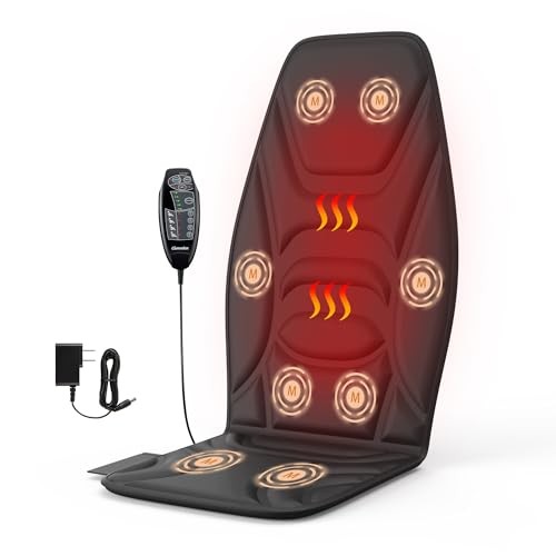 Vibration Massage Seat Cushion with Heat, Back Massager for Chair Jet Black gallery