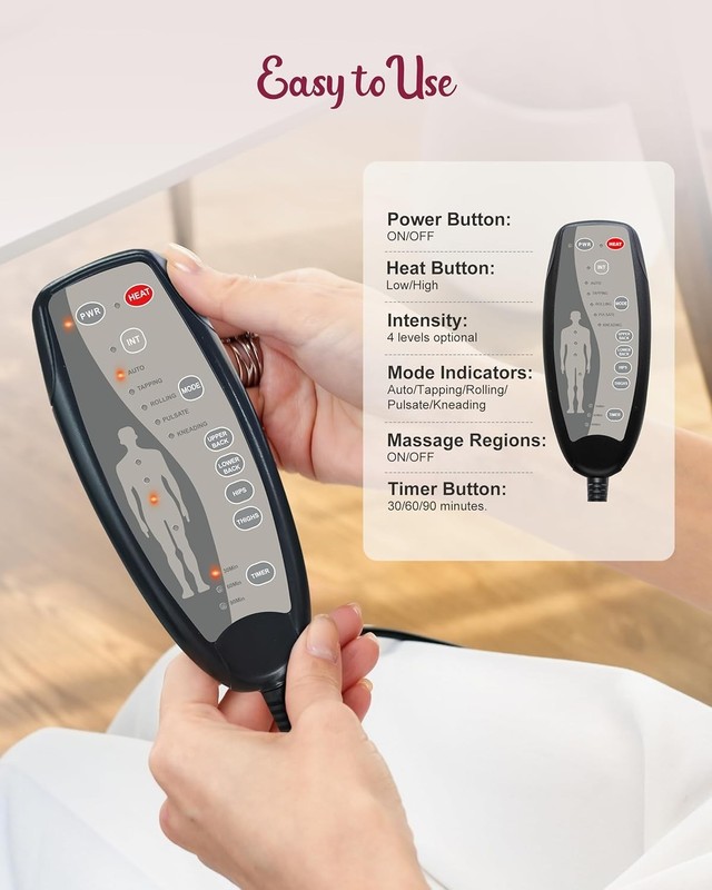 Portable Vibration Massage Pad with Heat - Stress Relief Seat Cushion for Office gallery