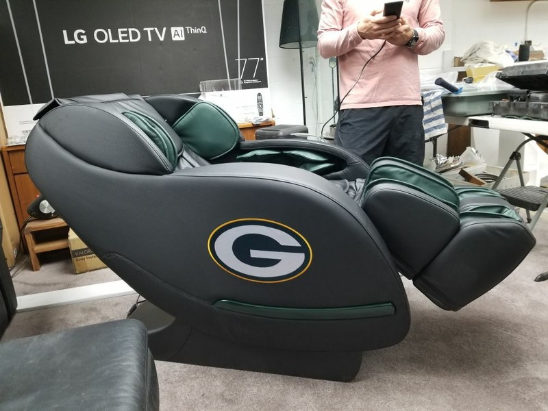 New Electric Full Body Massage Chair Foot Roller Zero Gravity w Heat NFL LOGO
