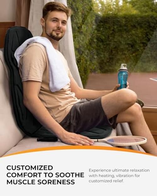 Vibration Back Massager with Heat, Massage Chair Pad with 45"*20"*2" Black gallery