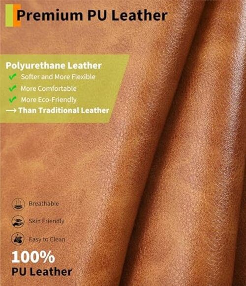 Leather Recliner Chair - Heat and Massage, Swivel Rocker Manual Regular Cognac gallery