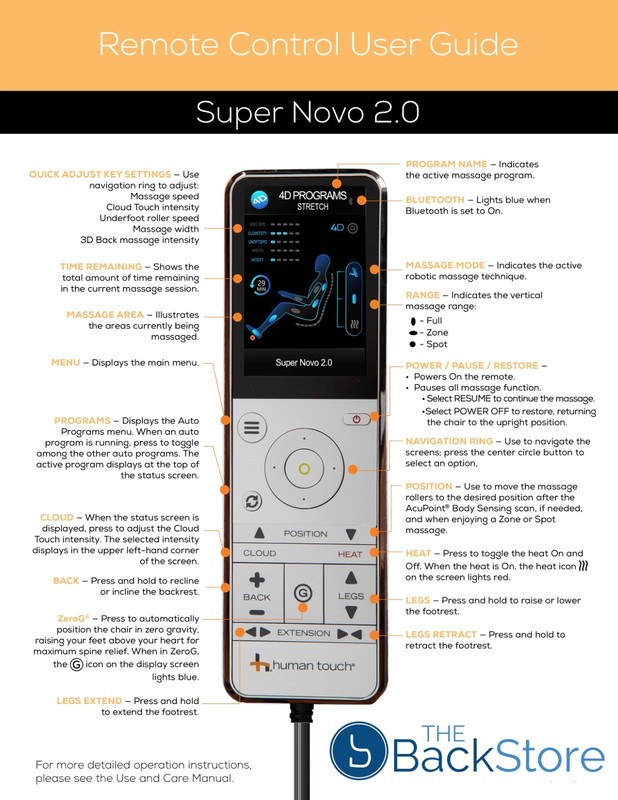 Cream Human Touch Super Novo 2.0 Zero Gravity 4D S & L Massage Chair Recliner gallery